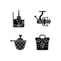 Hobby and leisure activities black glyph icons set on white space Royalty Free Stock Photo