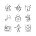 Hobby and leisure activities linear icons set