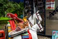 Hobbyhorses and Mexican hats in the Chapultepec park in the downtown of Mexico City