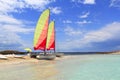 Hobie cat catamaran formentera beach Illetas Royalty Free Stock Photo