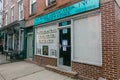 Hoboken, NJ, USA - May 18th 2020 : Sign on a st mary thrift store building expressing gratitude to front liners and  spreading a Royalty Free Stock Photo