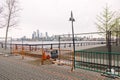 Hoboken, United States - April 1st, 2020: Parks are closed and cordoned off in Hoboken due to the Corona Virus Pandemic