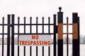 Hoboken, United States - April 19th, 2020 - No trespassing sign indicating that park is closed