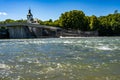 The Hochablass weir at the river Lech in Augsburg