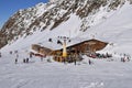 Traditional Wurmkogl Austrian restaurant in snowy Hochgurgl ski resort