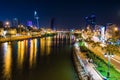 Night cityscapes of Hochiminh city, Vietnam. Royalty Free Stock Photo