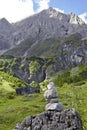 Hochkoenig mountain with stone figurine