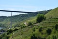 HochmoselÃÂ¼bergang with steep vineyards below Royalty Free Stock Photo