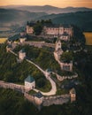 Hochosterwitz Castle on the hill in Austria Osterreich aerial view