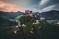 Hochosterwitz Castle on the hill in Austria Osterreich aerial view