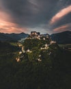 Hochosterwitz Castle on the hill in Austria Osterreich aerial view