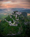 Hochosterwitz Castle on the hill in Austria Osterreich aerial view