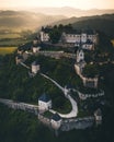 Hochosterwitz Castle on the hill in Austria (Osterreich) aerial view