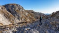 Hochschwab - A panoramic capture of woman hiking in Alps