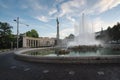 Hochstrahlbrunnen Fountain and Soviet War Memorial  - designed by S.G. Yakovlev and unveiled in 1945 - Vienna, Austria Royalty Free Stock Photo