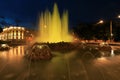 Yellow fountain Schwarzenbergplatz square Vienna, Austria Royalty Free Stock Photo