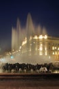 Hochstrahlbrunnen - high jet fountain on Schwarzenbergplatz square in Vienna. Austria Royalty Free Stock Photo