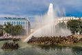 Hochstrahlbrunnen, the fountain on Schwarzenbergplatz, Vienna Royalty Free Stock Photo