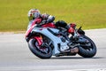 Hockenheim, Germany - June 27, 2020 : Motorcycle race training at Baden-Wurttemberg race Center or Hockenheimring Royalty Free Stock Photo