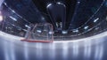 Hockey arena fisheye leans photorealistic 3d render illustration Royalty Free Stock Photo
