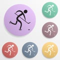 Hockey badge color set icon. Simple glyph, flat vector of sport icons for ui and ux, website or mobile application