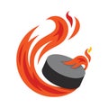 hockey flying fire ball icon Design Vector, Emblem, Design Concept, Creative Symbol