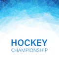 Hockey championship blue abstract poster with geometric pattern.