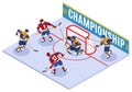 Hockey Championship Isometric Composition Royalty Free Stock Photo