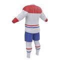 Hockey Clothes on white. 3D illustration