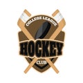 hockey club logo element. Vector illustration decorative design