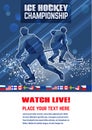 Hockey concept poster template. International championship. Royalty Free Stock Photo