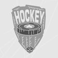 Hockey emblem monochrome Royalty Free Stock Photo