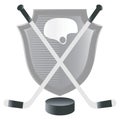Hockey emblem with shield. Royalty Free Stock Photo