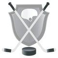 Hockey emblem with shield. Royalty Free Stock Photo