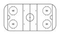 Hockey field. Outline rink. Hockey ice arena for nhl and winter sport game. Ice pitch in top view. Stadium with graphic line