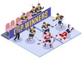 Hockey Game Isometric Composition Royalty Free Stock Photo