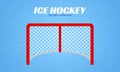 Hockey goal posts vector illustration. Winter sports background. Ice hockey gate design. Flat style Royalty Free Stock Photo