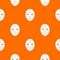 Hockey goalkeeper helmet pattern vector orange