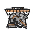 Hockey goalkeeper logo, emblem.