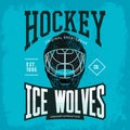 Hockey helmet as sport team badge or logo Royalty Free Stock Photo