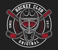 Hockey helmet with sticks