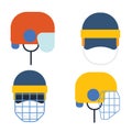 Hockey helmet vector illustration.