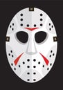 HOCKEY HORROR MASK ON BLACK BACKGROUND Royalty Free Stock Photo