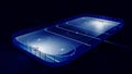 Hockey ice rink and goal Royalty Free Stock Photo