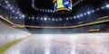 Hockey ice rink sport arena empty field Royalty Free Stock Photo