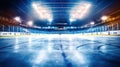 Hockey ice rink sport arena empty field, stadium. Generative Ai Royalty Free Stock Photo