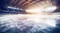 Hockey ice rink sport arena empty field, stadium. Generative Ai Royalty Free Stock Photo