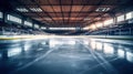 Hockey ice rink sport arena empty field, stadium. Generative Ai Royalty Free Stock Photo
