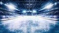 Hockey ice rink sport arena empty field, stadium. Generative Ai Royalty Free Stock Photo