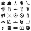 Hockey icons set, simple style Royalty Free Stock Photo